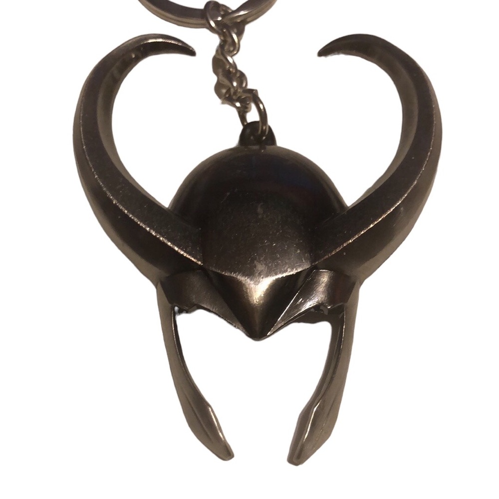 🟢 Marvel Universe The Avengers Loki's Helmet Key Ring Chain Keychain Thor Loki